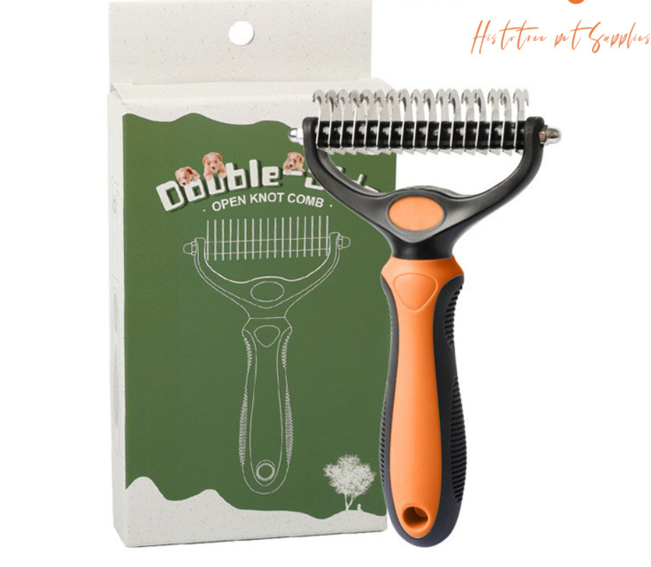 2-in-1 Pet Grooming Rake – Detangle, Deshed & Smooth Fur Easily