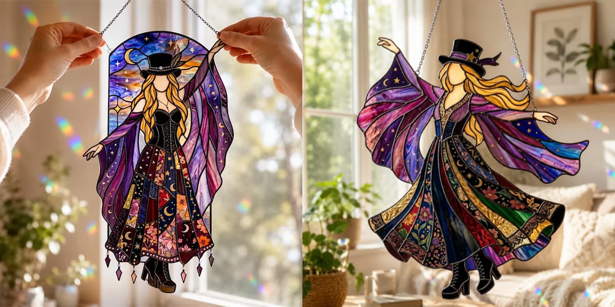 💃 Stevie Nicks 🤘 Handmade Stained Glass Spinning Suncatcher