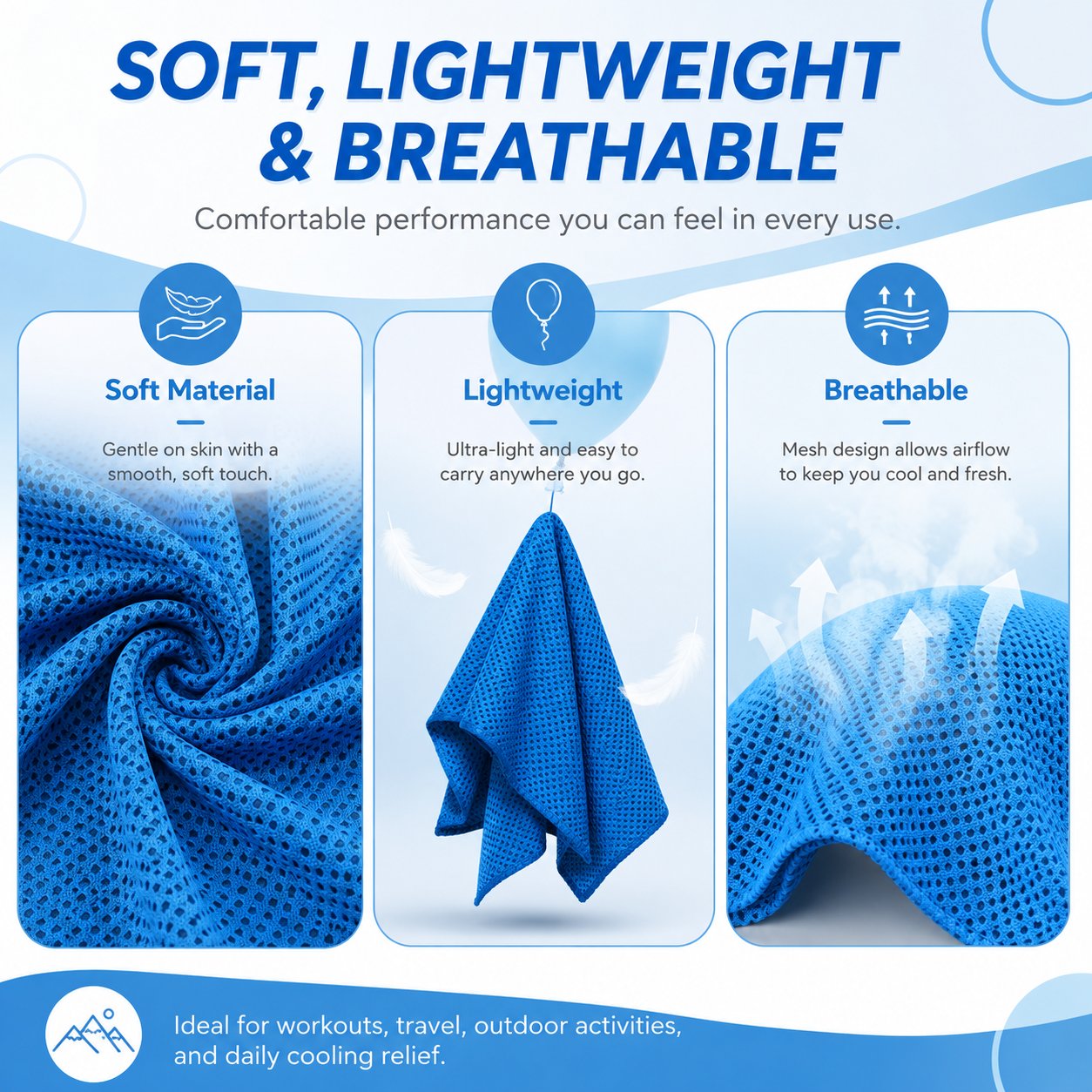 Cold Sweat Towel You Can Use Anywhere, Anytime! Reusable Soft Absorbent Cooling Portable