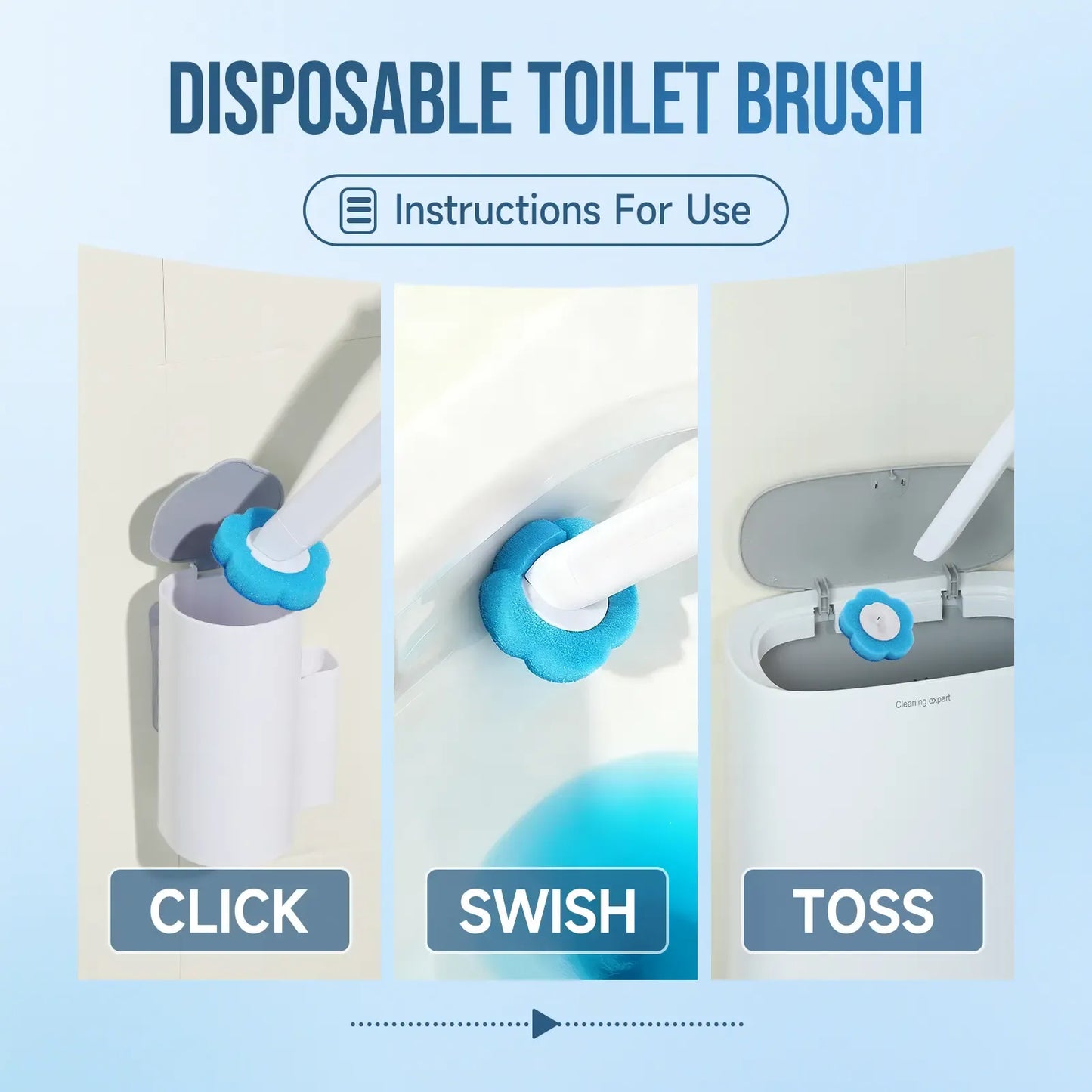 Disposable Toilet Brush and Holder Set