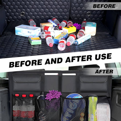 Car Trunk Organizer – Hanging Storage with 8 Pockets for SUVs & Trucks