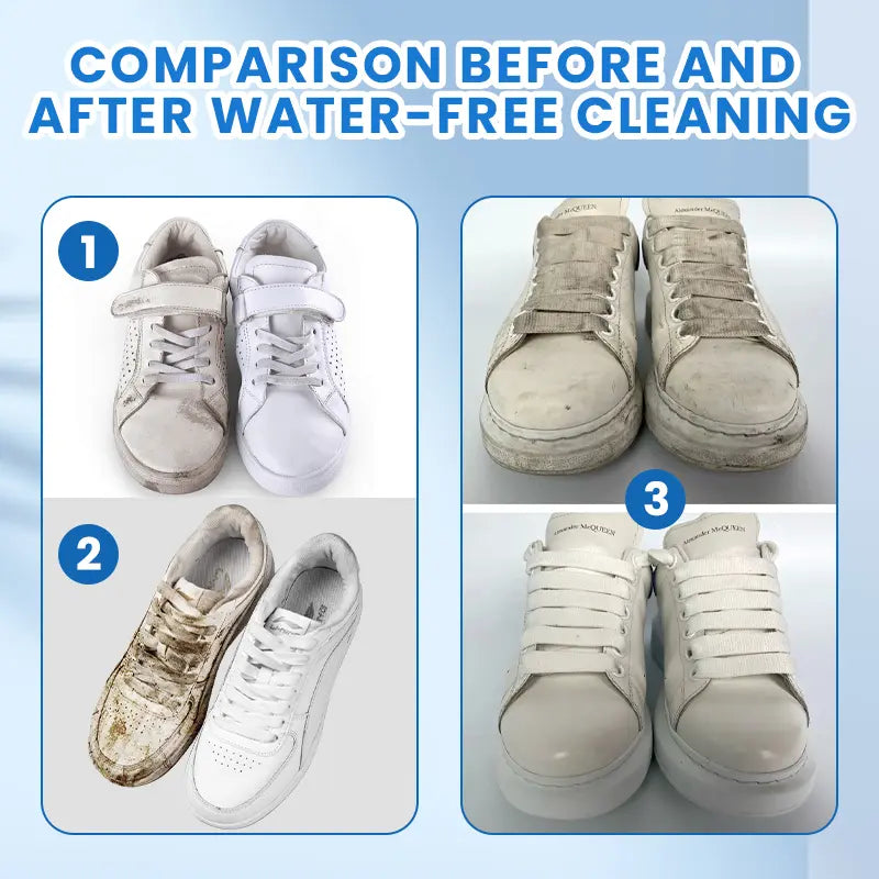 White Shoe Cleaner Cream Multipurpose No-Wash Solid Cleaner with Sponge