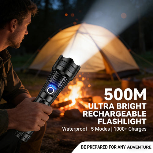 Rechargeable LED Flashlight - High Lumen, Waterproof, Ultra Bright Flashlight for Emergencies