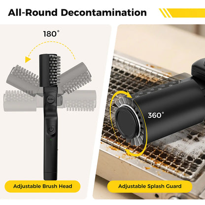 Electric BBQ Grill Brush with 7-Angle Adjustable Head