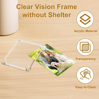 Magnetic Car Sun Visor Photo Clips Clear Acrylic Display Frames-3 Pack Car Picture Holder