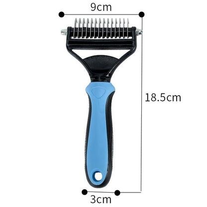 2-in-1 Pet Grooming Rake – Detangle, Deshed & Smooth Fur Easily