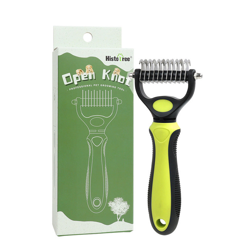 2-in-1 Pet Grooming Rake – Detangle, Deshed & Smooth Fur Easily