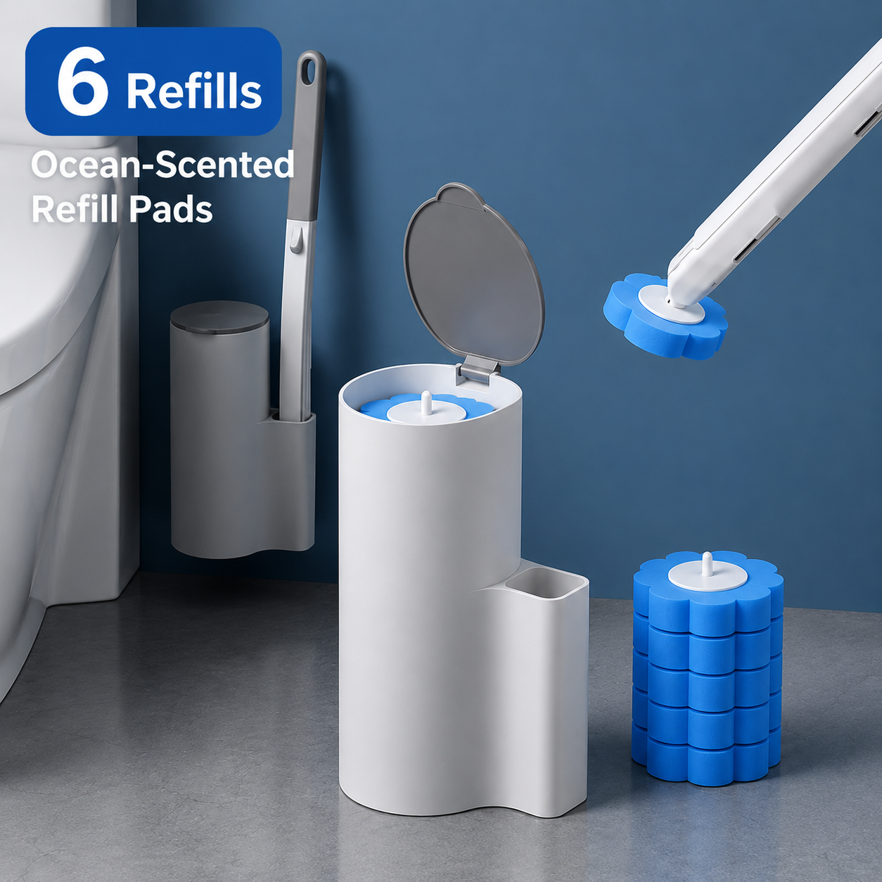Disposable Toilet Brush and Holder Set