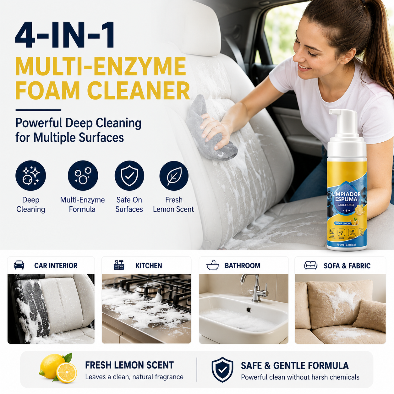 4-in-1 Multi-Enzyme Foam Cleaner