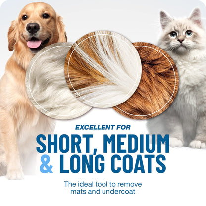 2-in-1 Pet Grooming Rake – Detangle, Deshed & Smooth Fur Easily