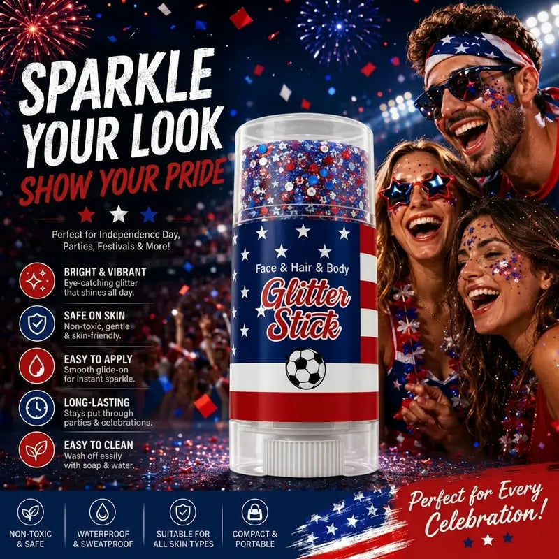 Patriotic Glitter Stick for Face, Hair & Body Sparkle