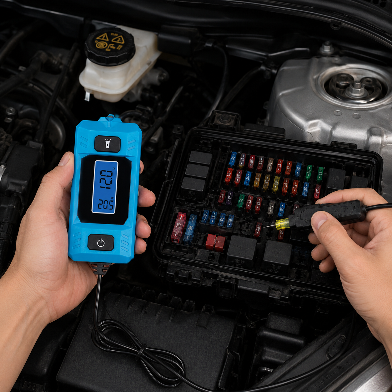 Automotive Fuse Current Tester for Fast Battery Drain Detection
