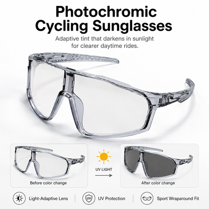 Photochromic Sports Sunglasses for Cycling & Hiking