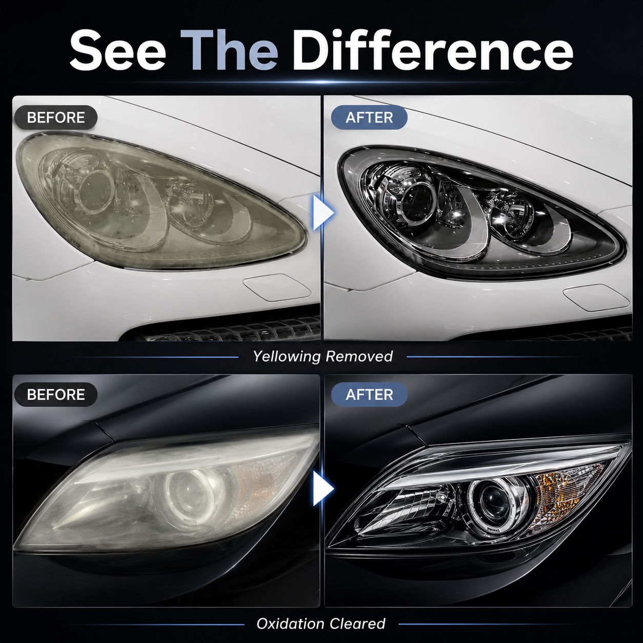 Headlight Restoration Fluid Kit for Cars