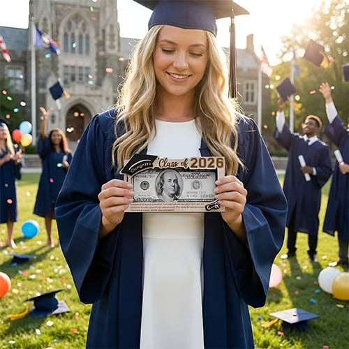 Graduation Money Holder 2026 Wooden Cash Gift Box