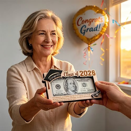 Graduation Money Holder 2026 Wooden Cash Gift Box