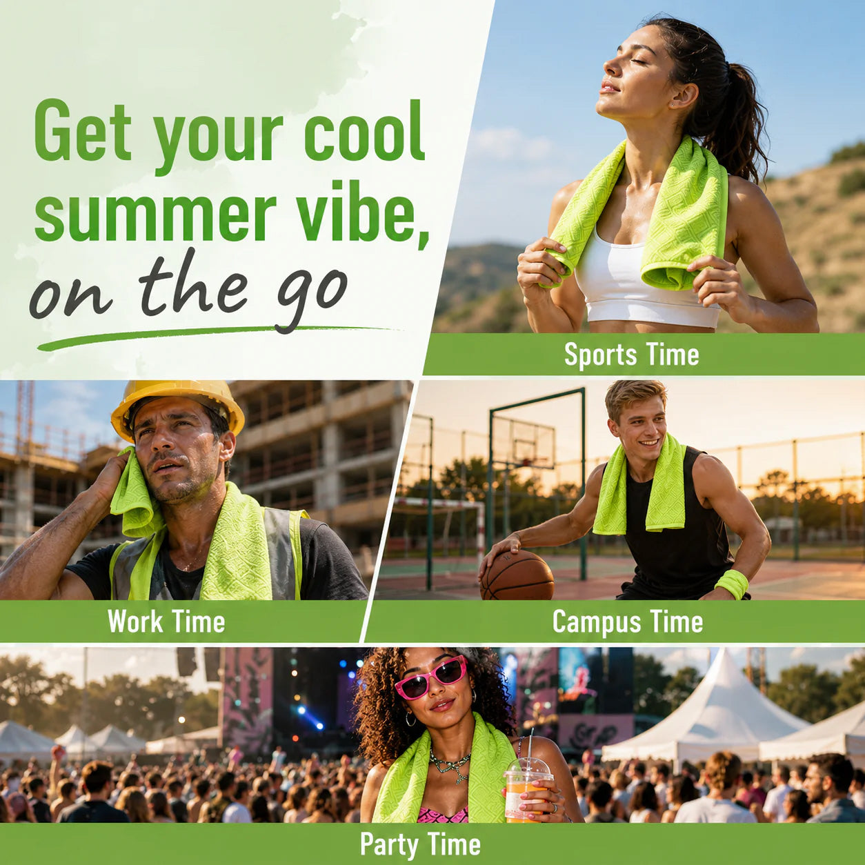 Cooling Towels & XL Menthol Cooling Wipes for Summer Heat, Sports, Travel & Outdoor Relief