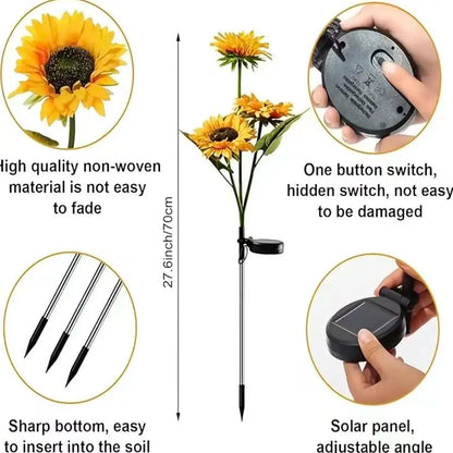 Glowing Solar Sunflower Lights for Garden & Patio Decor