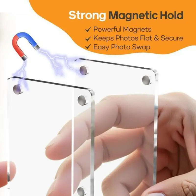 Magnetic Car Sun Visor Photo Clips Clear Acrylic Display Frames-3 Pack Car Picture Holder