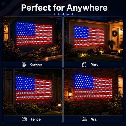 USA Glow Solar LED Flag Net Lights