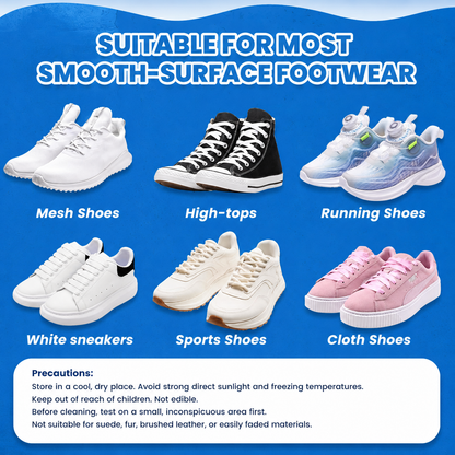 White Shoe Cleaner Cream Multipurpose No-Wash Solid Cleaner with Sponge