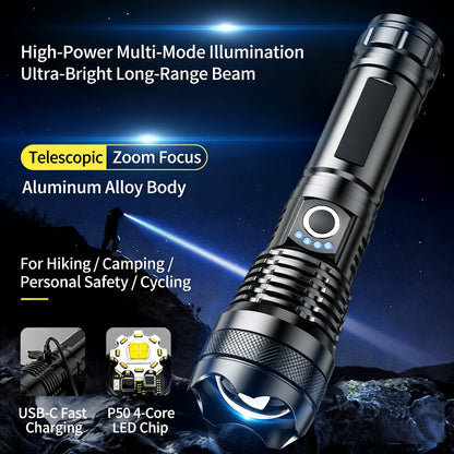 Rechargeable LED Flashlight - High Lumen, Waterproof, Ultra Bright Flashlight for Emergencies