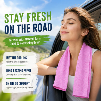 Cooling Towels & XL Menthol Cooling Wipes for Summer Heat, Sports, Travel & Outdoor Relief