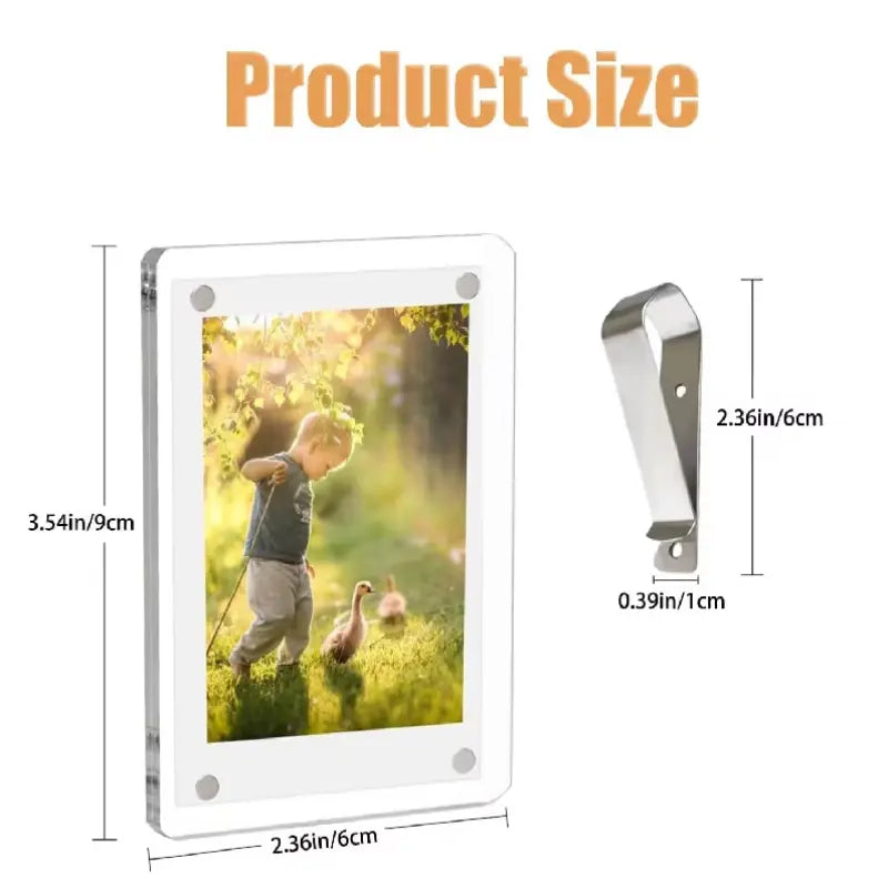Magnetic Car Sun Visor Photo Clips Clear Acrylic Display Frames-3 Pack Car Picture Holder