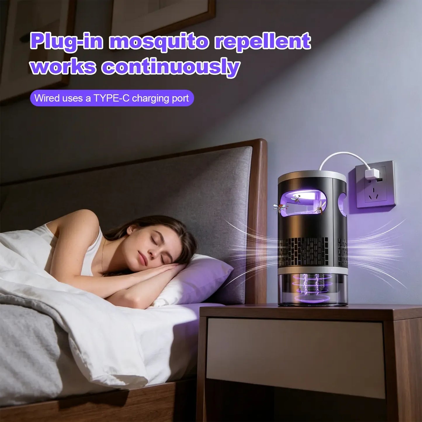 2026 Upgraded 3-in-1 Bug Zapper | Quiet Chemical-Free Mosquito Killer for Home