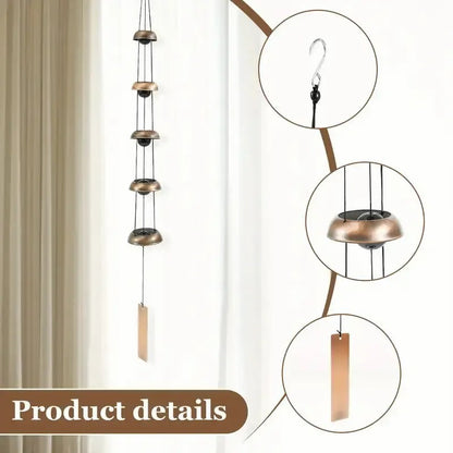 Quintet Brass Wind Chimes with Deep Relaxing Temple Tones