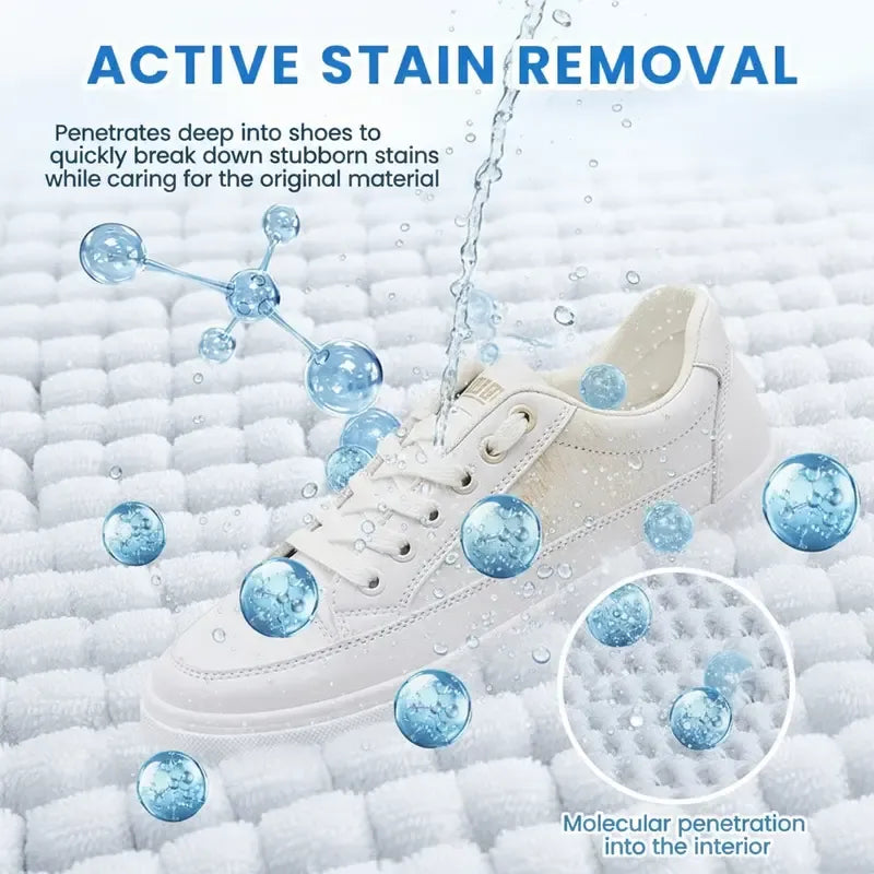 White Shoe Cleaner Cream Multipurpose No-Wash Solid Cleaner with Sponge