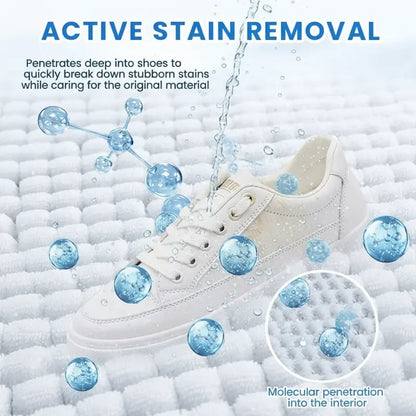 White Shoe Cleaner Cream Multipurpose No-Wash Solid Cleaner with Sponge