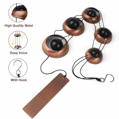 Quintet Brass Wind Chimes with Deep Relaxing Temple Tones