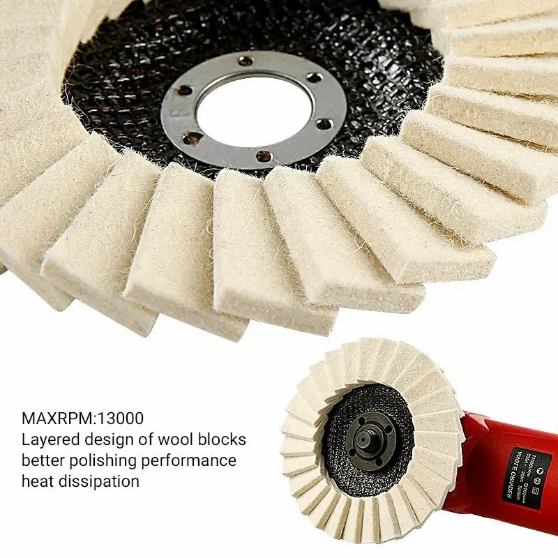 5-Inch Wool Polishing Wheels for Mirror Finish Grinding