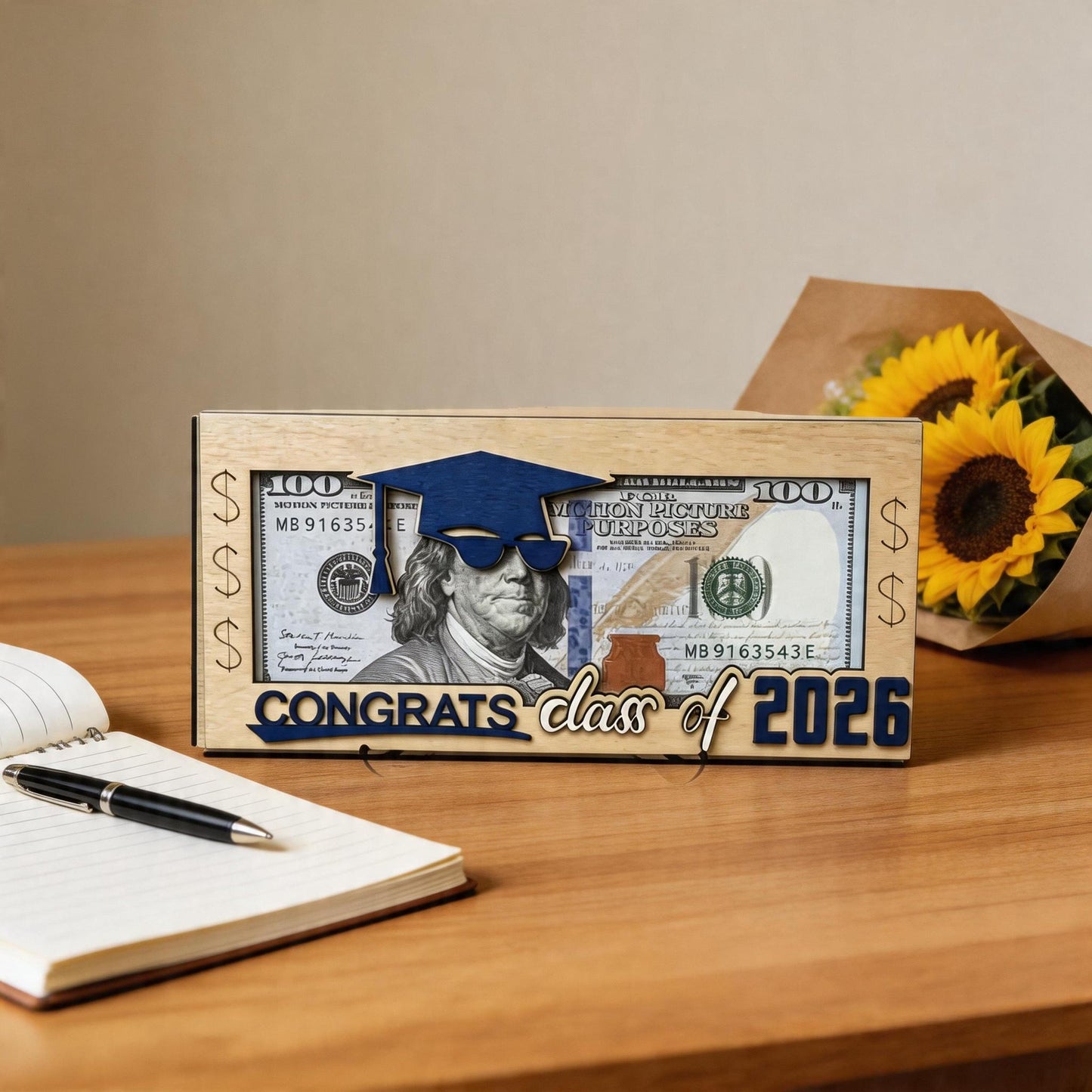 Graduation Money Holder 2026 Wooden Cash Gift Box