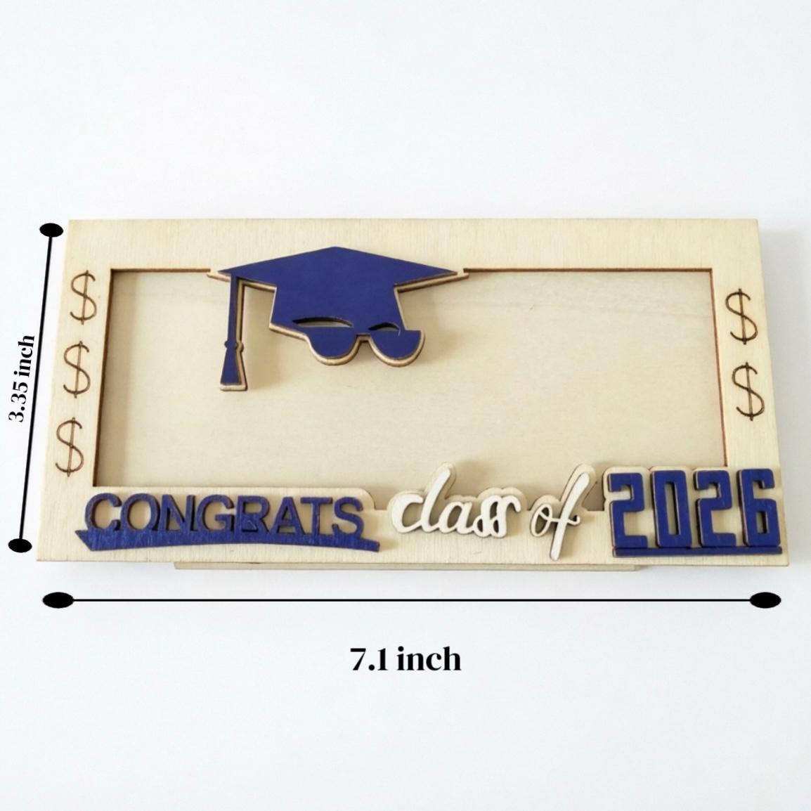 Graduation Money Holder 2026 Wooden Cash Gift Box