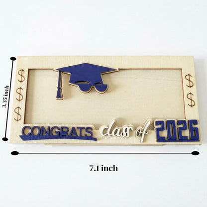 Graduation Money Holder 2026 Wooden Cash Gift Box