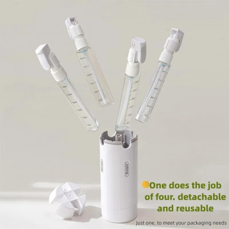 Portable 4-in-1 Travel Toiletry Bottle for Easy Packing