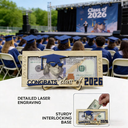 Graduation Money Holder 2026 Wooden Cash Gift Box