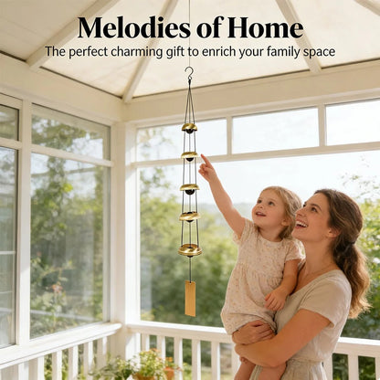 Quintet Brass Wind Chimes with Deep Relaxing Temple Tones