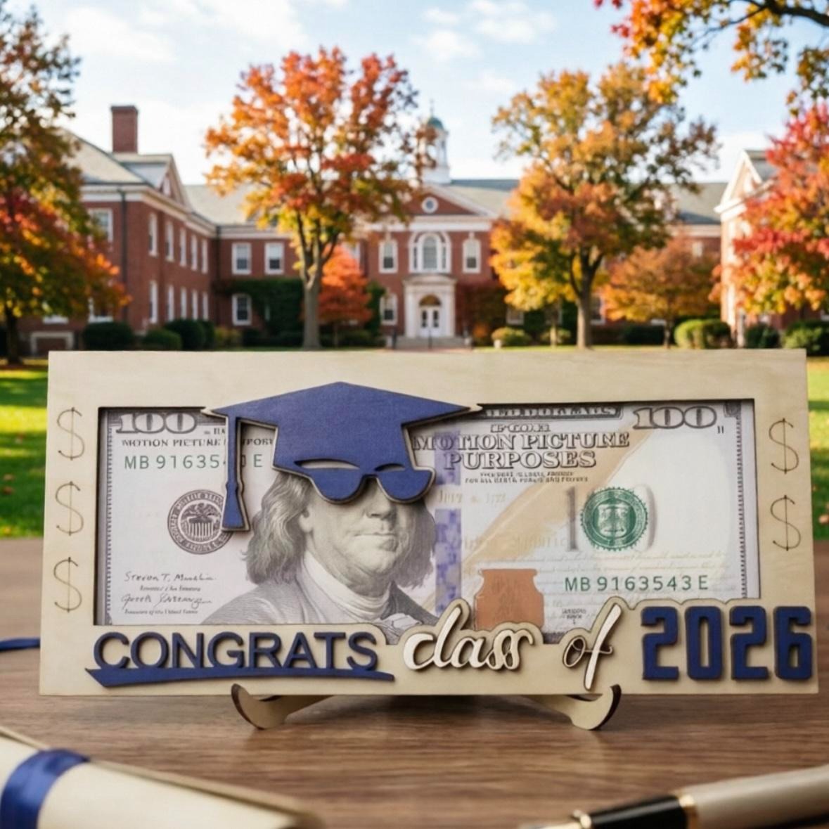 Graduation Money Holder 2026 Wooden Cash Gift Box