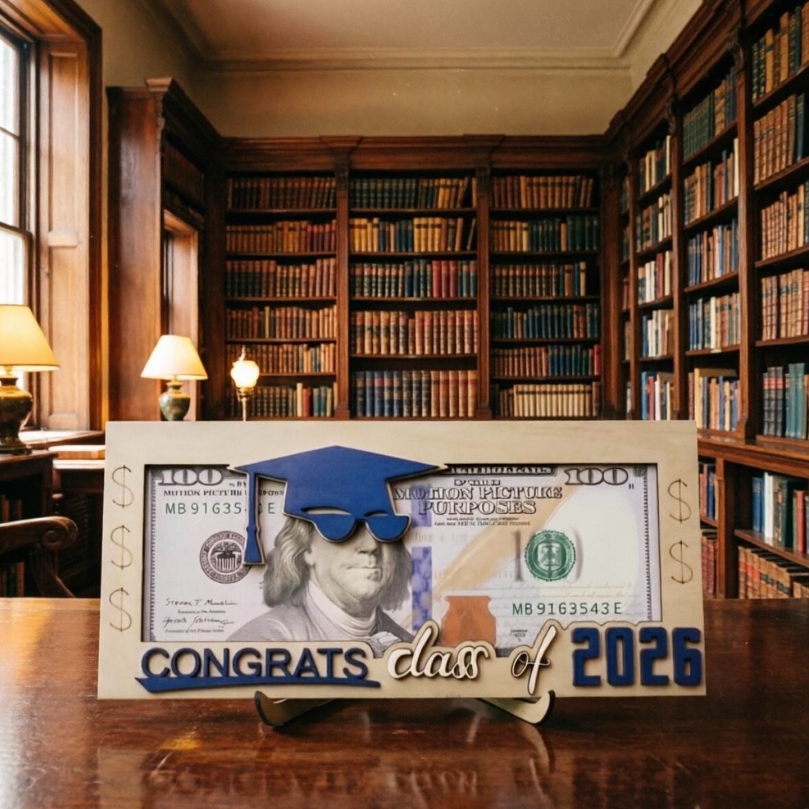 Graduation Money Holder 2026 Wooden Cash Gift Box