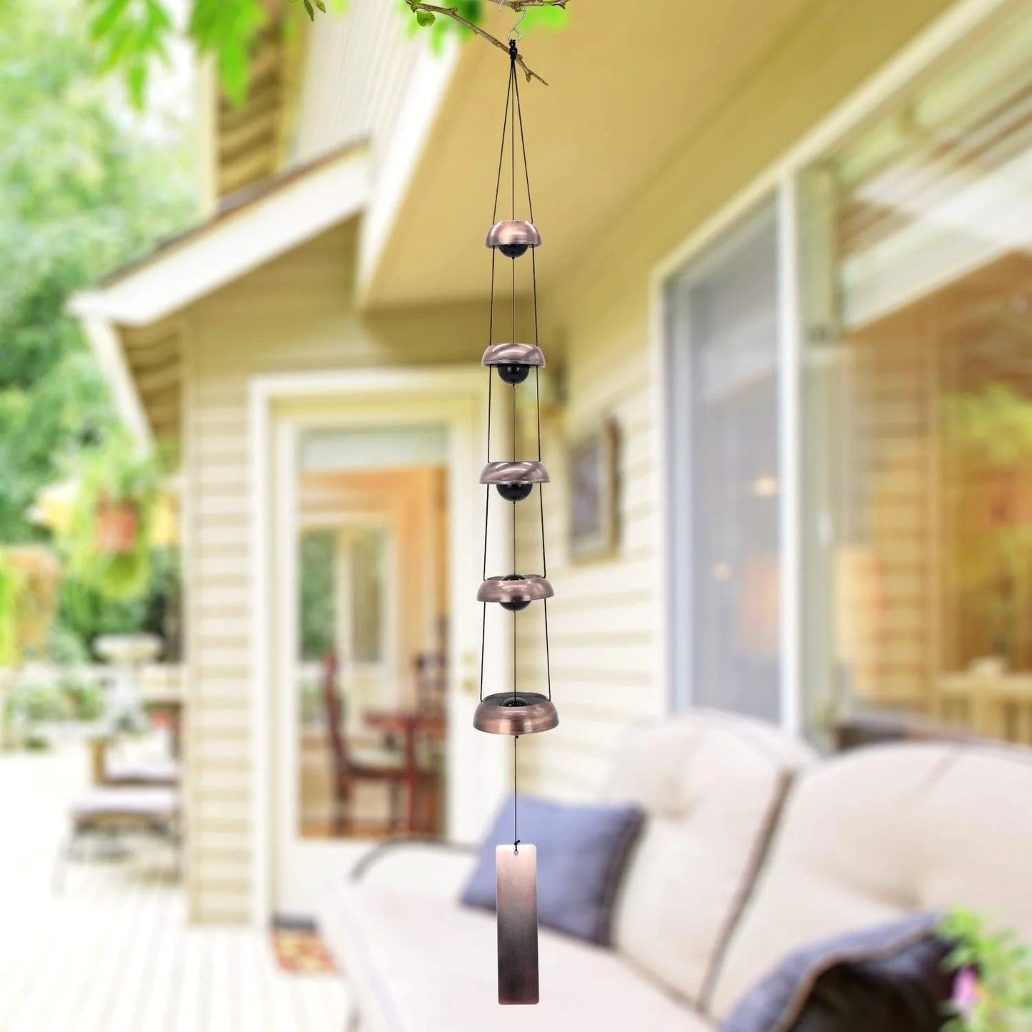 Quintet Brass Wind Chimes with Deep Relaxing Temple Tones