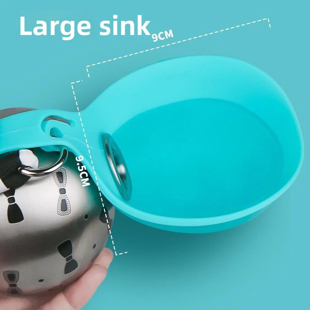 Foldable 304 Stainless Steel Dog Water Bottle Portable Pet Travel Drinking Cup