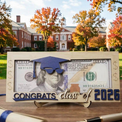 Graduation Money Holder 2026 Wooden Cash Gift Box