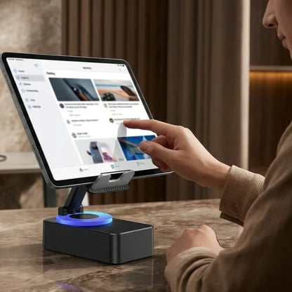 5-in-1 Wireless Bluetooth Phone Holder Speaker Stand Charger Rotating Portable