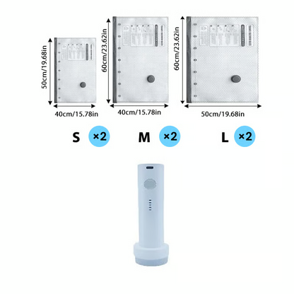 Cordless Travel Vacuum Bag Set for Space-Saving Packing