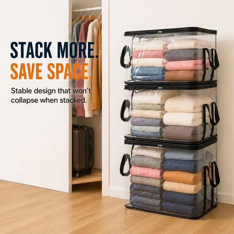 Large Heavy-Duty Thick Plastic Clear Storage Bag for Clothes, Moving & Storage