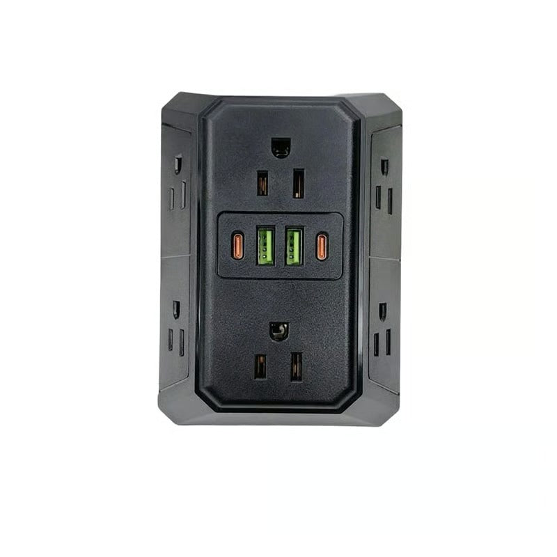 6-Outlet Extender with USB-C, Surge Protection & Night Light