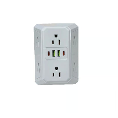 6-Outlet Extender with USB-C, Surge Protection & Night Light